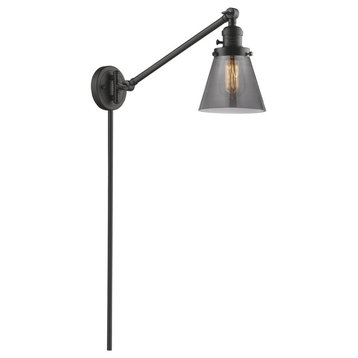 Innovations Small Cone 1-Light Dimmable LED Swing Arm, Oiled Rubbed Bronze