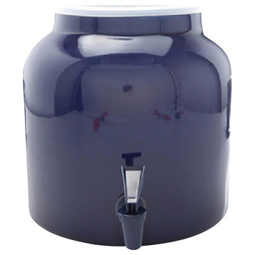 Goldwell Designs Solid Color Water Dispenser Crock, Blue