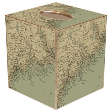 TB1819- Maine Coast Antique Map Tissue Box Cover