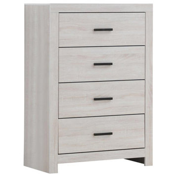 4 Drawers Wooden Chest, Coastal White