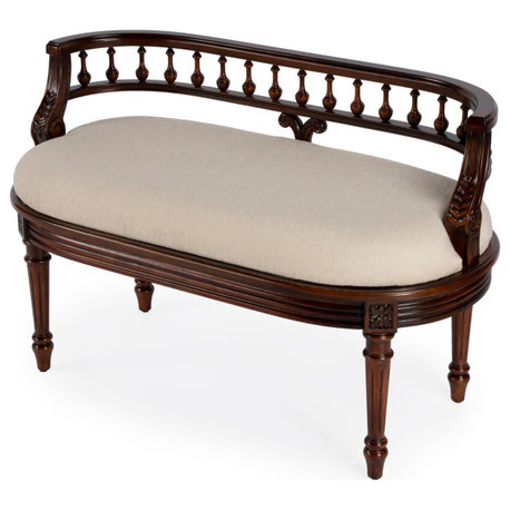 Hathaway 37" Upholstered Bench, Cherry