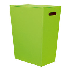 Ecopelle 2463 Leather Laundry Basket in Green - Hampers