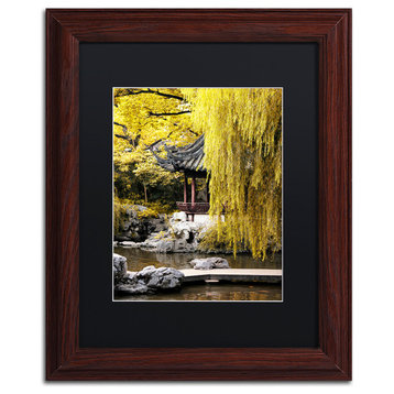 Philippe Hugonnard 'Golden Lake' Art, Wood Frame, Black Matte, 14"x11"