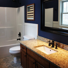 beach house master bath counter color scheme