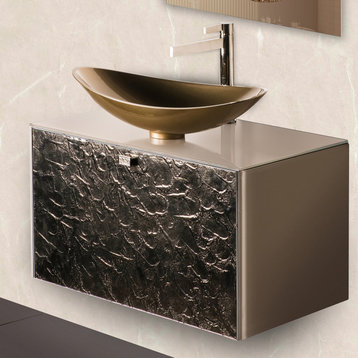 Ora Luxury Murano Glass Single Bathroom Vanity 32", Bronze