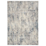Nourison - Calvin Klein CK022 Infinity 5'3" x 7'3" Ivory Grey Blue Modern Indoor Area Rug - With its artful, vertical stripe pattern, this abstract rug from the Calvin Klein Infinity collection brings a subtle surge of energy to your space. The distressed design is presented in calming shades of blue, grey, and ivory. Machine-made for modern living from durable, softly textured fibers that are easy to clean.
