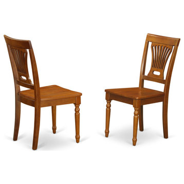 Plainville Kitchen Dining Chair With Wood Seat Saddle Brown- Set of 2