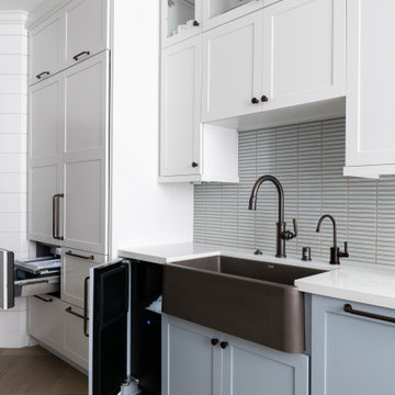 Including a freestanding dual-fuel range oven, a built-in microwave drawer, and