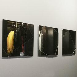Geometric Mirrors, Clear and Bronze Combination. - Wall Mirrors