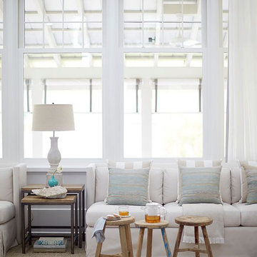 White Slipcovers in Sunbrella® Fabrics.