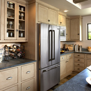 Door style: Pendleton Inset | Species: Red Oak | Finish: Vintage Sandstone
