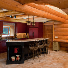 red cabinets