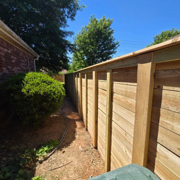 Horizontal Cedar Privacy Fence & Custom Metal-Framed Gate in Fayetteville, AR