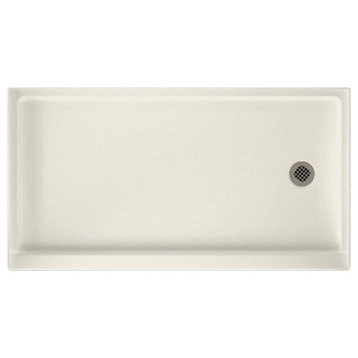 Swan 60x32x4 Solid Surface Shower Base, Right Drain, Glacier