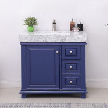 Jardin Jewelry Blue Bathroom Vanity Set, 36", Without Mirror