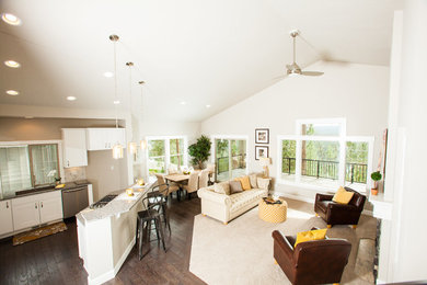 Trendy living room photo in Seattle