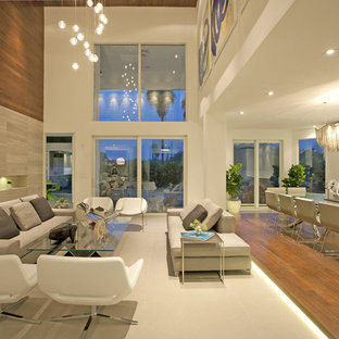 Inspiration for a contemporary living room remodel in Miami with no fireplace and no tv