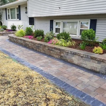 New retaining wall, garden and new sidewalk