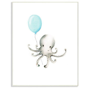 Cute Cartoon Baby Octopus Ocean Animal Painting, 10"x15"
