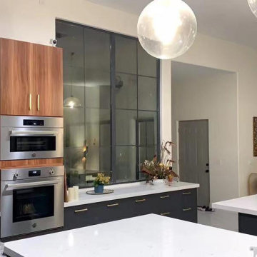 Stacked Built-In Oven Appliance Wall & Extended Kitchen Counter