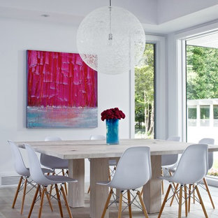 Example of a trendy dining room design in Detroit