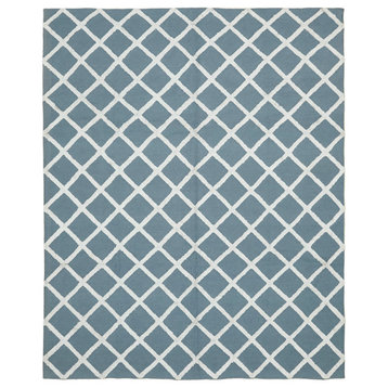 Rug N Carpet - Handmade Modern Design 8' 0'' x 10' 0'' Wool Flatweave Kilim Rug