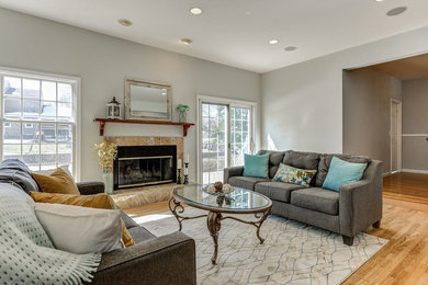 Transitional family room photo in New York