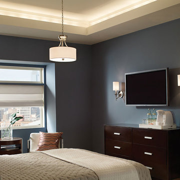 Sea Gull Lighting 1-Light Wall Sconce, Brushed Nickel and White Linen