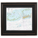 Framed Nautical Maps - Poster Size Framed Nautical Chart, Key West Harbor And Approaches - This poster size Framed Nautical Map covers the waters of the Key West Harbor. The Framed Nautical Chart is the official NOAA Nautical Chart showing these beautiful waters off the Florida coast.