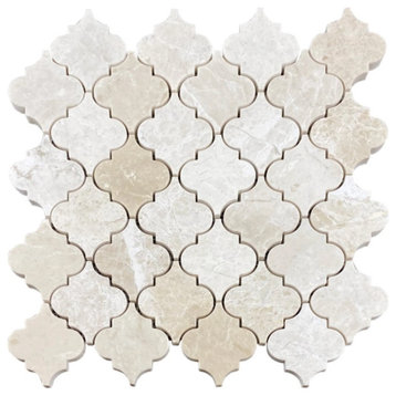 Vanilla Beige Casablanca Pattern 12"x12" Marble Mosaic Tile (10 sqft per box)