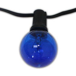 Modern Outdoor Rope And String Lights Party Lights, 25', Cobalt Blue Bulb