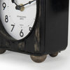 Karl 6.0Lx3.0Wx6.8H Rustic Black Iron Rounded Square Table Clock