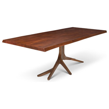 IE Series Trunk Dining Table, Mahogany Top, Antique Brass Base