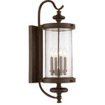 Savoy House - Palmer Outdoor Wall Lantern, 33.5" - Make your home stand out with elegant outdoor lighting from Savoy House's Palmer collection. Clear seeded glass shades create drama and the walnut patina finish adds boldness.