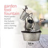 28" Tall Outdoor 3-Tier Metal Garden Tools Water Fountain