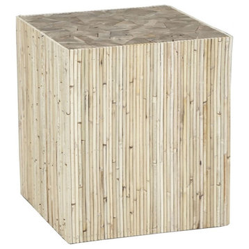 Coastal Inspired Stool made from Sustainable Rattan Canes in Natural Finish