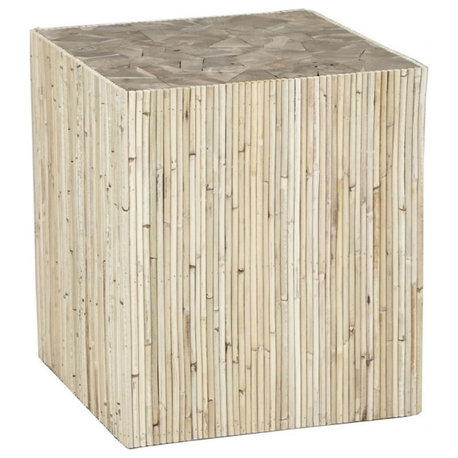 Coastal Inspired Stool made from Sustainable Rattan Canes in Natural Finish