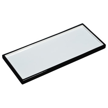 White & Black Lacquer Long Vanity Tray
