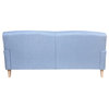 Dann Foley Sofa Chambray Blue Upholstery Natural Finish