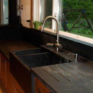 Custom Cherry Kitchen with Vermont Soap Stone Counters