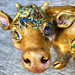 Tracey Keller Luxury Bronze Sculpture - Cow - Sculptures