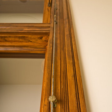 Gold hardware on doors