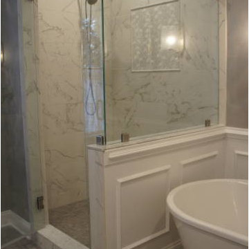 Elegant White and Gray Master Bath
