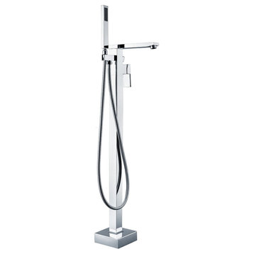 Vallecito Modern Design Freestanding Bath Tub Filler Faucet With Hand Shower