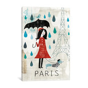 "Rainy Day Paris" Print by Michael Mullan, 18"x12"x.75"