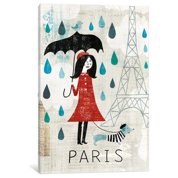 "Rainy Day Paris" Print by Michael Mullan, 18"x12"x1.5"