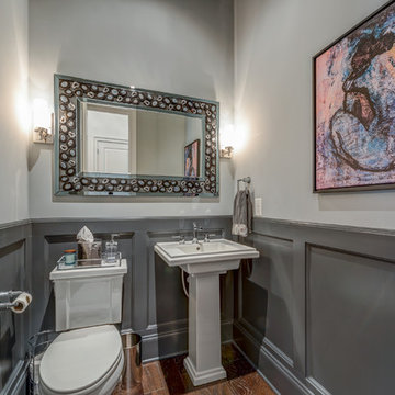 Wainscoted Half Bath (temporary art)