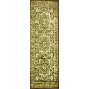 Traditional Majestic 3'x9'10" Runner Citron Area Rug