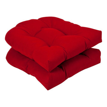Pompeii Red Wicker Seat Cushion, Set of 2