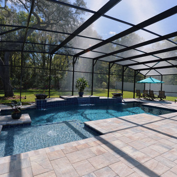 Custom Swimming Pool with Fire and Water Features in Apopka, Florida